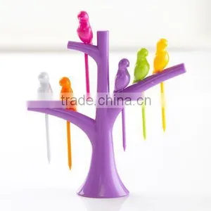 Wholesale Lovely Small Birds Plastic Fruit Fork With ABS Material Manafacturer Zhejiang thumbnail-2
