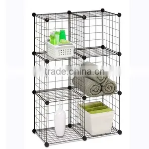Metal Mesh Cube Storage Organizer With Wire Frame and PP Panel Mix-assemble(FH-WL0159) thumbnail-3