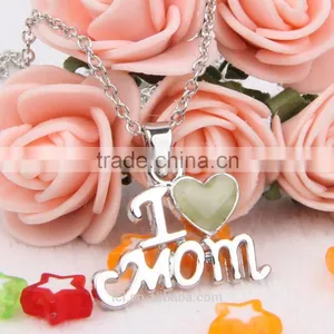 LCL-J5463 Fashion Glow in Dark I Love Mom Necklace Jewelry Wholesale China thumbnail-1