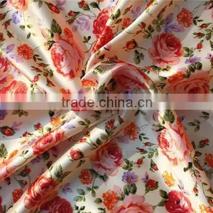 High Quality 100% Polyester Satin Fabric , Flower Plain Fabric thumbnail-1