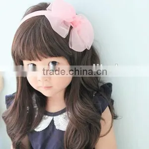 Wholesale Cheap Kids Synthetic Hair Wigs Sweety Little Girl Wavy Wigs With 2 Colors thumbnail-2