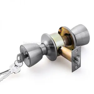 Door Hardware Ss201 Door Knob Ball Lock in Satin Nickel for Privacy thumbnail-3