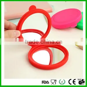 Hot Sale Candy Color Silicone Mirror Cheap Cosmetic Mirror thumbnail-1