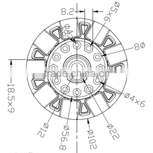 100mm Double Plastic Omni Wheel W/Bearing Rollers & Central Bearing 14058 thumbnail-4