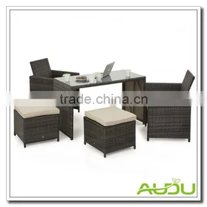 Audu Rattan 5 Pieces Cube Set With Footstools thumbnail-1
