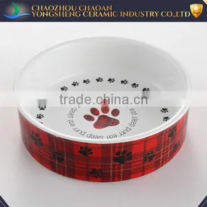 Eco-friendly Ceramic Pet Feeder Bowls for Dog and Cat With Color Printing thumbnail-1