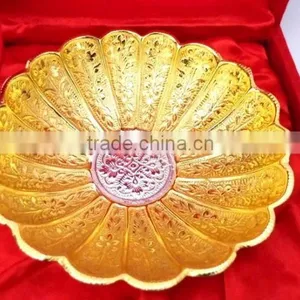 Promotional Gift New Year Beautiful Gift Gold and Silver Plated Brass Bowl thumbnail-3