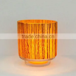 Creative Christmas Wood Grain Design Glass Candle Container Candle Glass Jar thumbnail-1
