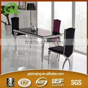 TH299 Low Price Tempered Glass Dining Set Design thumbnail-3