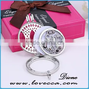 Best Selling Products 35mm Aromatherapy Lockets Essential Oil Diffuser Diamond Necklace thumbnail-4