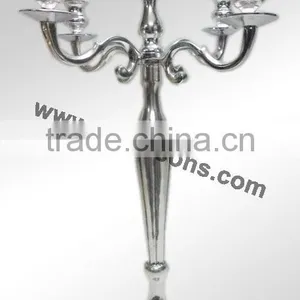 Silver Finish Aluminum Polish Five Arms Candelabra thumbnail-3