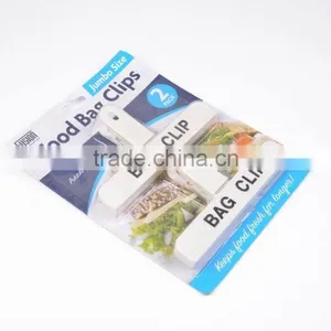 Jumbo Size PK/2 Plastic Handy Food Bag Clips Grip Clamp for Chip Coffee Snack Cereal Bread Keep Dry Fresh thumbnail-1