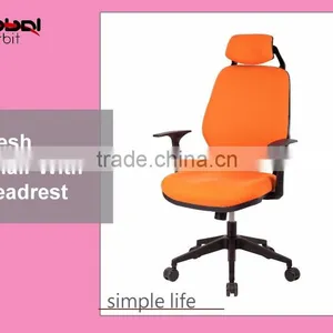High Back Adjustable Swivel Chair, Fabric Back Computer Chair With Wheels thumbnail-1