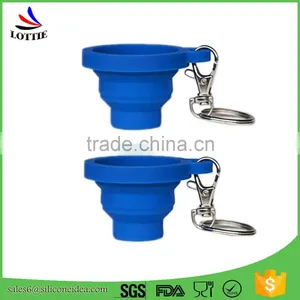 2016 Hot Selling Non-toxic Silicone Folding Cup With Key Chain thumbnail-3