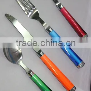 Colorful Stainless Steel Cutlery Set W/acrylic Handle thumbnail-1