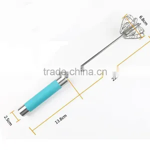 Popular Food Grade Eggbeater Stainless Steel Egg Whisk With Colorful Handle thumbnail-3