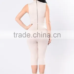 One Piece Jumpsuit Fashion New Design 95% Polyester 5% Spandex Mock Neck Knee Length Custom Made Jumpsuit thumbnail-6