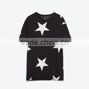 Custom And Wholesale Short Sleeves 100%cotton T Shirt Printing Star Print Round Neck Short Sleeves T-shirts For Men thumbnail-3