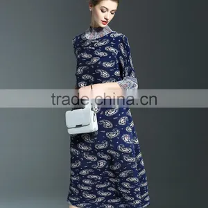 Ancient Printing High Neck Oversize Spring Dresses for Fat Lady thumbnail-2
