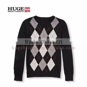 Comfortable Normal Long Sleeve V-Neck Knit Sweater thumbnail-1