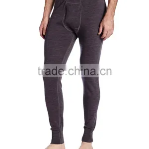 Custom Male Pure 100% Fine New Merino Wool Men's Athletics Midweight Bottom Outdoors Sports Winter Thermal Underwear Pants thumbnail-2