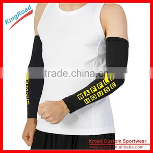 Fluo Yellow Outdoor Cooling Fashion Arm Sleeves Cover UV Sun Protection for Cycling Basketball, Golf, Football thumbnail-1