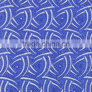 Manufacture Cloth Outfit Embroidery Cotton Lace Fabric SL0335 Royal Blue thumbnail-1