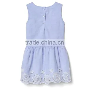 2017 New Fancy Casual Linen and Cotton Summer Short Frock Dresses for Baby Girls thumbnail-2