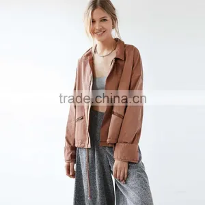 Plain Girls Jacket Loose Style Fashion Design With Zipper thumbnail-1