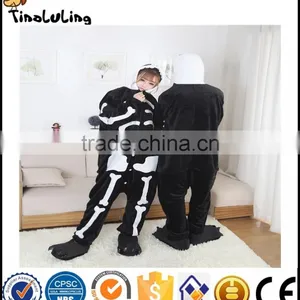 Hot Autumn and Winter Flannel Lovers Animal Skull Cartoon One Piece Sleepwear Thermal Lounge thumbnail-5