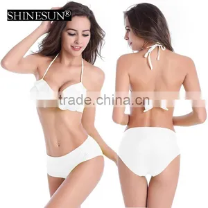 Hot Spring Bikini Swimwear 2017 Swimsuit Lotus Leaf Lace With Steel Swimsuit thumbnail-1