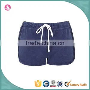 Women Washed Tied Front Cotton Sports Runner Shorts, Casual Gym Shorts, Workout Shorts thumbnail-1