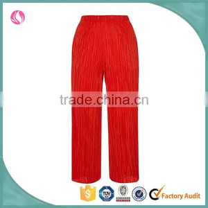 Women Clothing Latest Fashion Pleated Casual Red Fashion Pant Jogger Pant thumbnail-1