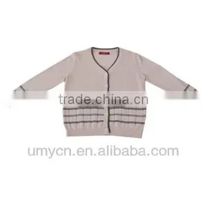 2014 V-neck Cotton Girl Stripes Cardigan Sweater thumbnail-1