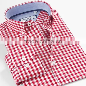 New Men Office Cotton Casual Lapel Plaids Shirt for Men thumbnail-1
