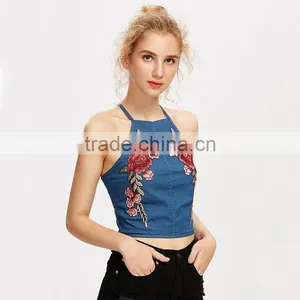 Embroiedered Design Secy Tank Top, Ladies Fashion Cami Clothing thumbnail-4