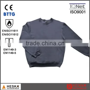 Flame Retardant Clothing With Soft Fabric Plain FR Sweatshirt Pass ENISO11612,EN1149-3, EN1149-5, thumbnail-1