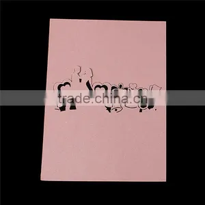 Paper Wedding Party Name Place Cards Heart Bride and Groom Hollow Pink Glitter thumbnail-2