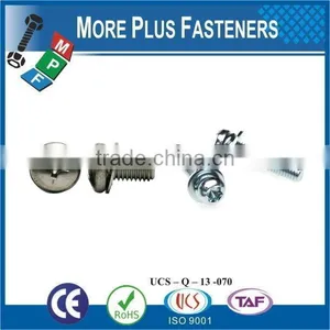 Taiwan M3 M12 M4-0.7 x 6mm DIN 965 Phillips Drive Flat Head Grade A2 Stainless Steel Machine Screw With Hex Double Lock Washer thumbnail-5