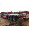 3 Axles Manual Semi Trailer Trucks Low Bed , Two Single Cargo Truck thumbnail-1
