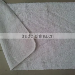 Hotel Antislip White Cotton Bath Rug With Rubber Bottom thumbnail-5