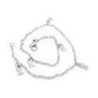 Three Piece Cut Out Stars Stainless Steel Bracelet Charms Fashion Jewelry Anklet thumbnail-1