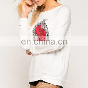 Wholesale Custom Lady Fashion Floral Printed Long Sleeve T-shirt thumbnail-6
