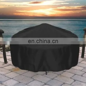 Heavy-Duty Weather-Resistant Round Fire Pit Cover With Drawstring and Toggle Closure thumbnail-5