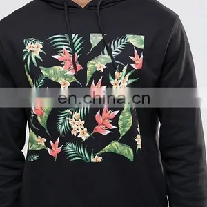 Drawstring Hoodie With Floral City Print thumbnail-3