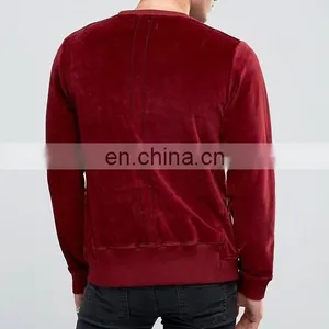 Soft Velour And Ribbed Trims Embroidered Logo Sweatshirt Fashion thumbnail-2