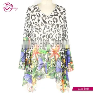 New Floral Patterns Printed Blouses Designs Fat Ladies thumbnail-5