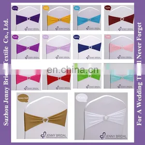 SH086A Wedding Chair Tie Backs Universal Self Tie Chair Covers Lycra Chair Sash With Bow thumbnail-1