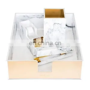 Wholesales Acrylic Marble Cheese Tray With Handles,wholesale Marble Serving Tray for Office Accessory thumbnail-3