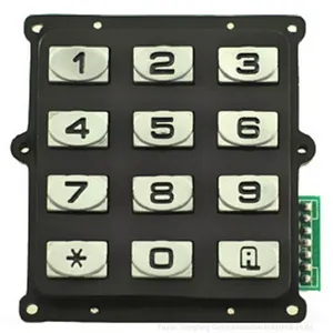 12 Button Customized Zinc Alloy Waterproof Metal Keypad for Access Control thumbnail-1